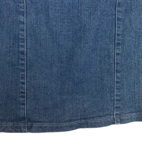 2/$30 Blue Denim Pencil Skirt Size Small Jean Short Mini Stretch Y2K High Waist - Picture 8 of 10